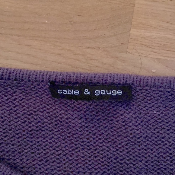 Cable & Gauge purple knit sweater adorned w/ epaulettes of embroidered sequins💜 - Picture 8 of 9